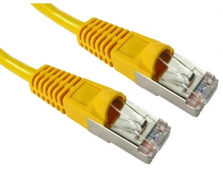 RS PRO, 2m Cat5e, Yellow RJ45 to Male RJ45 Male, FTP Shielded, Terminated PVC Sheath [0]; 286-3090