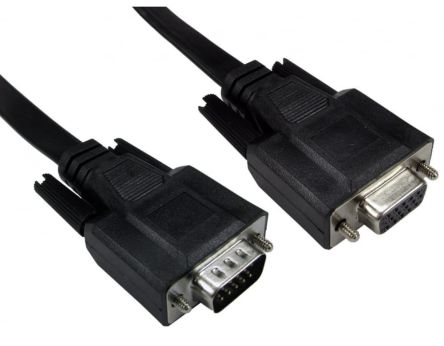 RS PRO Male SVGA to Female SVGA SVGA Cable, 1m Black [0]; 286-3287