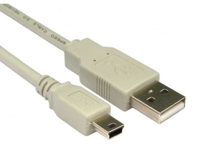 RS PRO USB 2.0, Male USB A to Male Mini USB B, 480Mbps, 1.8m [0]; 286-3292