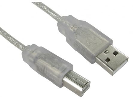 RS PRO USB 2.0, Male USB A to Male USB B, 480Mbps, 1.8m [0]; 286-3294