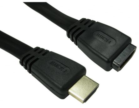 RS PRO V1.4 to V2.0, 2m Male HDMI to Female HDMI High Speed 4K [0]; 286-3329