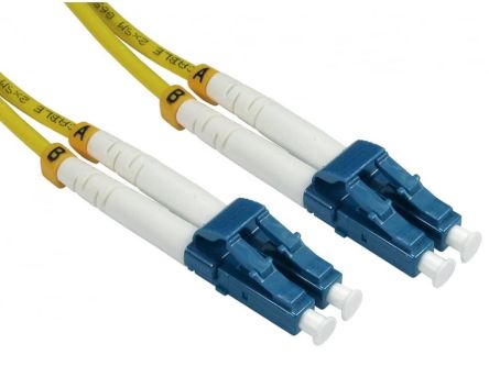 RS PRO LC to LC Duplex Single Mode OS2 Fibre Optic Cable, 3mm, Yellow, 15m [0]; 286-3350