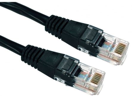 RS PRO, 500mm Cat5e, Black RJ45 to Male RJ45 Male, UTP Unshielded, Terminated PVC Sheath [0]; 286-3411