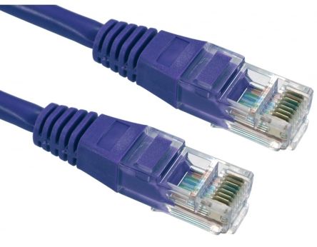 RS PRO, 500mm Cat5e, Purple RJ45 to Male RJ45 Male, UTP Unshielded, Terminated PVC Sheath [0]; 286-3414