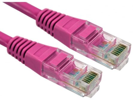 RS PRO, 2m Cat5e, Pink RJ45 to Male RJ45 Male, UTP Unshielded, Terminated PVC Sheath [0]; 286-3436