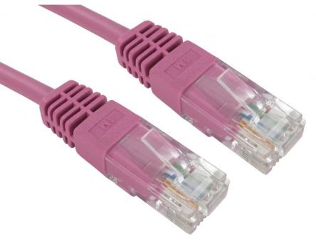 RS PRO, 3m Cat5e, Pink RJ45 to Male RJ45 Male, UTP Unshielded, Terminated PVC Sheath [0]; 286-3606