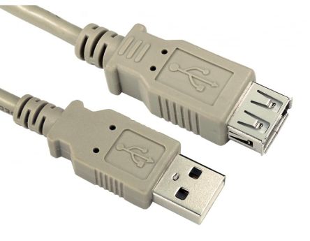 RS PRO USB 2.0, Male USB A to Female USB A, 480Mbps, 0.2m [0]; 286-3694