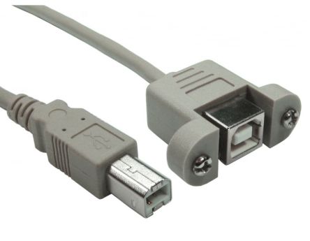 RS PRO USB 2.0, Male USB B to Female USB B, 480Mbps, 3m [0]; 286-3696