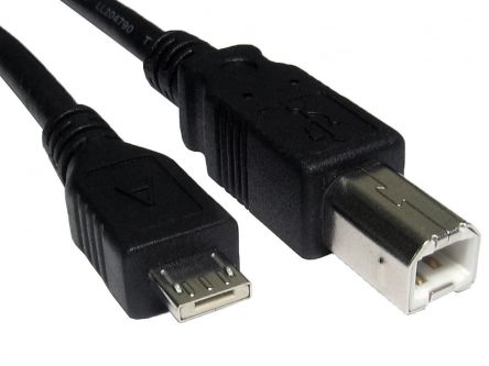 RS PRO USB 2.0, Male Micro USB A to Male USB B, 5Gbps, 1.8m [0]; 286-3699
