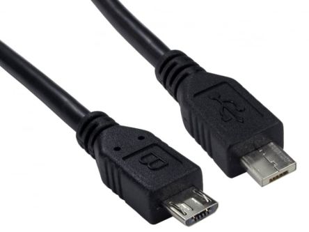 RS PRO USB 2.0, Male Micro USB A to Male Micro USB B, 5Gbps, 1.8m [0]; 286-3700
