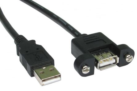 RS PRO USB 2.0, Male USB A to Female USB A, 1m [0]; 286-3703