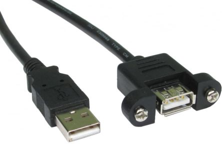 RS PRO USB 2.0, Male USB A to Female USB A, 2m [0]; 286-3704