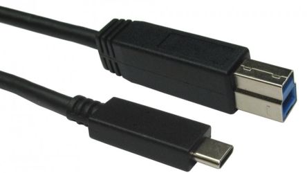 RS PRO USB 3.1, Male USB C to Male USB B, 5Gbps, 2m, 60W [0]; 286-3712