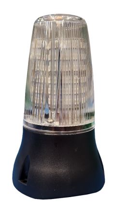 RS PRO Clear LED Beacon, 24 V dc, IP65, 3 Point Fix, 90dB at 1 Metre [0]; 286-4202