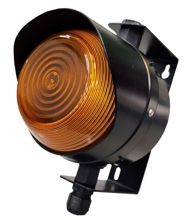 RS PRO Amber Traffic Light LED Beacon, 1 Lights, 20 → 30 V dc, Mounting Bracket [0]; 286-4203