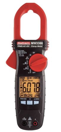 Sefram MW3366 Clamp Meter, 600A dc, Max Current 600A ac CAT III 600V and CAT IV 300V [MW3366]; 286-4454