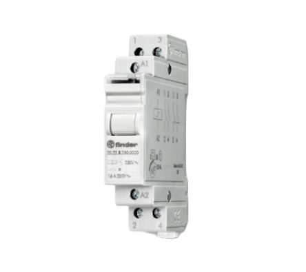 Finder DIN Rail Power Relay, 230V ac Coil, 16A Switching Current, DPST [202282304000]; 286-4993