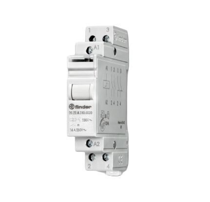 Finder DIN Rail Power Relay, 24V dc Coil, 16A Switching Current, DPST [202290244000]; 286-4994