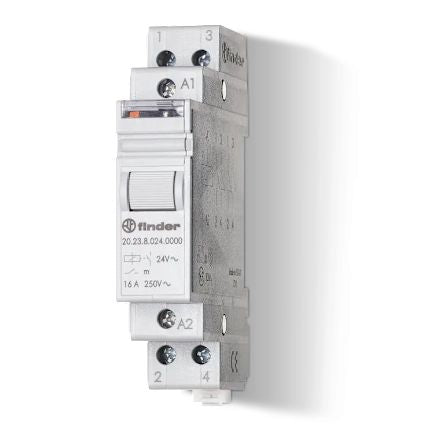 Finder DIN Rail Modular Step Relay, 230V ac Coil, 16A Switching Current, 1NO/1NC [202382304000]; 286-4995
