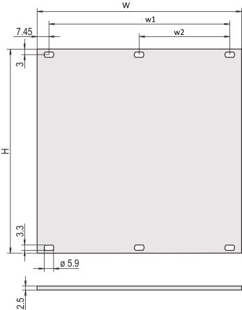 nVent SCHROFF Aluminium Front Panel, 128.4 x 70.8 x 2.5mm [30818282]; 286-5408