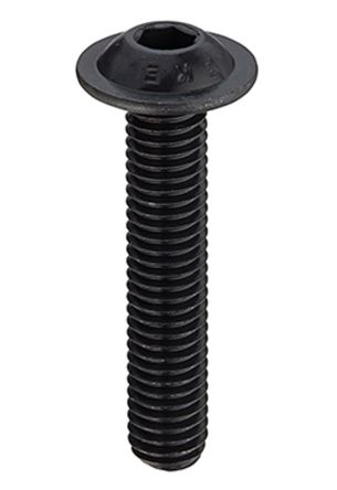 RS PRO Plain Steel Hex Socket Button Flange Screw, ISO 7380, M6 x 35mm [0]; 286-6855