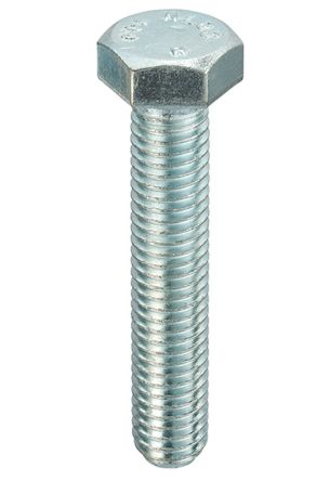 RS PRO Bright Zinc Plated Steel, Hex Setscrew, M8 x 50mm [0]; 286-6872