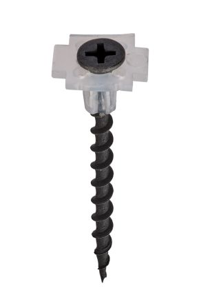 RS PRO Phillips Bugle Steel Collated Drywall Screw, Black, 3.9mm Thread, 45mm Length [0]; 286-7088