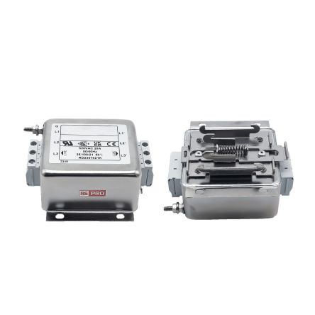RS PRO 20A 300/520 V ac 50 → 60Hz, DIN Rail Power Line Filter, Terminal Block 3 Phase [0]; 286-7302