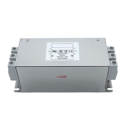 RS PRO 65A 300/520 V ac 50 → 60Hz, Chassis Mount Power Line Filter, Terminal Block 3 Phase [0]; 286-7308