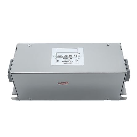 RS PRO 36A 300/520 V ac 50 → 60Hz, Chassis Mount Power Line Filter, Terminal Block 3 Phase [0]; 286-7309