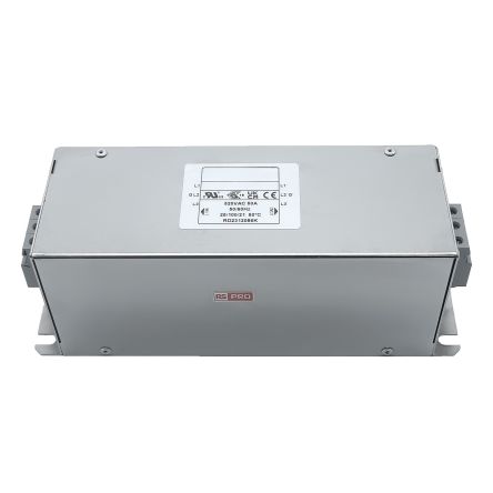 RS PRO 50A 300/520 V ac 50 → 60Hz, Chassis Mount Power Line Filter, Terminal Block 3 Phase [0]; 286-7311