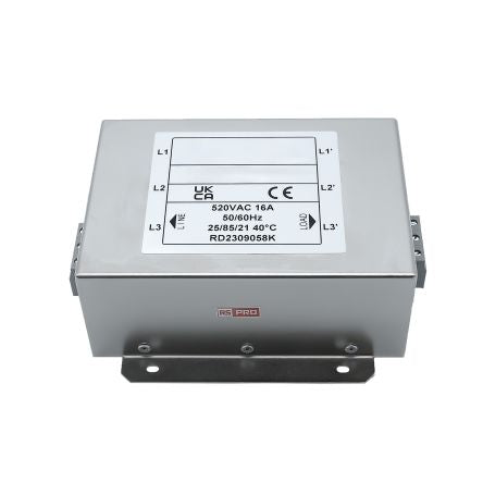 RS PRO 16A 300/520 V ac 50 → 60Hz, Chassis Mount Power Line Filter, Terminal Block 3 Phase [0]; 286-7320