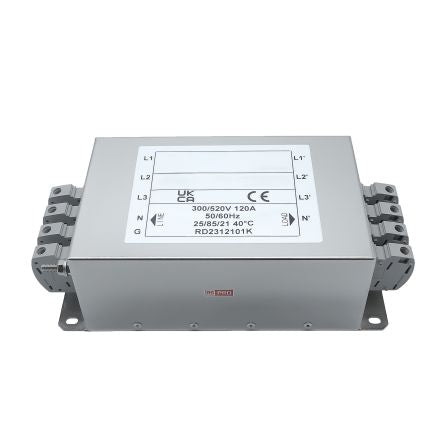 RS PRO 120A 300/520 V ac 50 → 60Hz, Chassis Mount Power Line Filter, Terminal Block 3 Phase [0]; 286-7326