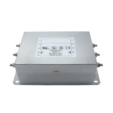 RS PRO 50A 300/520 V ac 50 → 60Hz, Chassis Mount Power Line Filter, Screw 3 Phase [0]; 286-7327