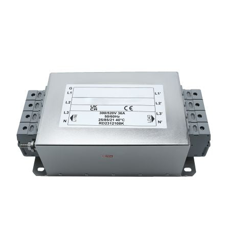 RS PRO 36A 300/520 V ac 50 → 60Hz, Chassis Mount Power Line Filter, Terminal Block 3 Phase [0]; 286-7334