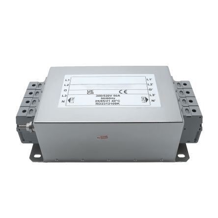 RS PRO 50A 300/520 V ac 50 → 60Hz, Chassis Mount Power Line Filter, Terminal Block 3 Phase [0]; 286-7335