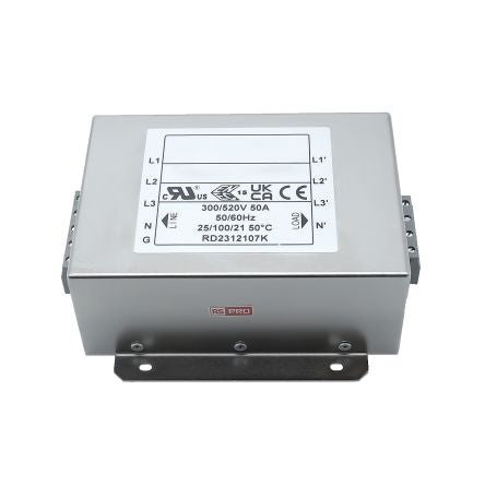 RS PRO 16A 300/520 V ac 50 → 60Hz, Chassis Mount Power Line Filter, Terminal Block 3 Phase [0]; 286-7336