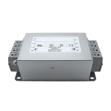 RS PRO 65A 300/520 V ac 50 → 60Hz, Chassis Mount Power Line Filter, Terminal Block 3 Phase [0]; 286-7339