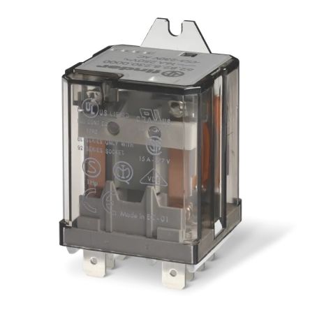 Finder Flange Mount Power Relay, 24V Coil, 30A Switching Current, DPDT [66.82.8.024.4000]; 286-8590