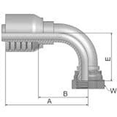 Parker Crimped Hose Fitting 3/4 in Hose to BSPP 3/4-14 Female, 1B270-12-12 [1B270-12-12]; 287-0323