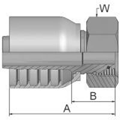 Parker Crimped Hose Fitting 1 in Hose to M42 x 2 Female, 1C970-30-16 [1C970-30-16]; 287-0339