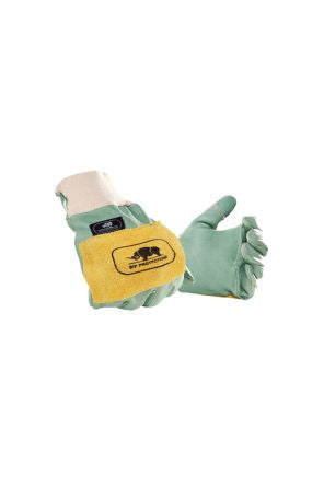 SIP Protection Head-to-toe Green Synthetic Leather Anti-Vibration Work Gloves, Size 8 [2SA3NAVL1/008]; 287-0449
