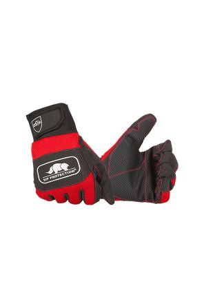 SIP Protection Head-to-toe Black/Red Synthetic Leather Chainsaw Work Gloves, Size 11 [2XD3A2VX6412/011]; 287-0458