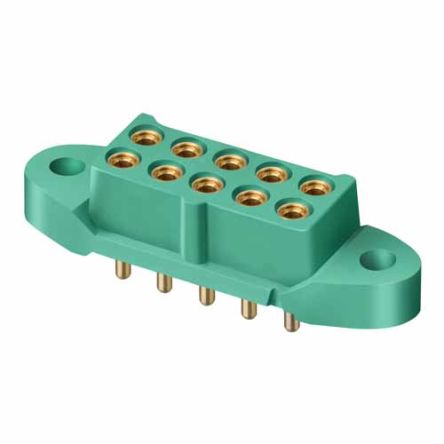 HARWIN M300 Series Vertical PCB Mount PCB Socket, 10-Contact, 2-Row, 3mm Pitch, Solder Termination [M300-FV3104500]; 287-1008