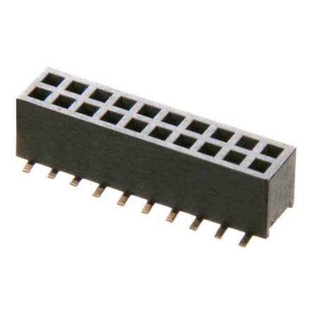 HARWIN M50 Series Vertical Surface Mount PCB Socket, 50-Contact, 2-Row, 1.27mm Pitch, Solder Termination [M50-3122545]; 287-1017