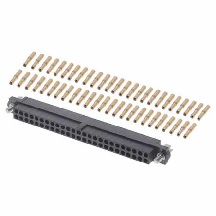 HARWIN M80 Series Straight PCB Socket, 50-Contact, 2-Row, 2mm Pitch, Crimp Termination [M80-4615005]; 287-1038