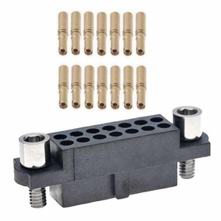 HARWIN M80 Series Straight PCB Socket, 14-Contact, 2-Row, 2mm Pitch, Crimp Termination [M80-4811442]; 287-1053
