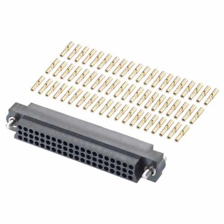 HARWIN M83 Series Straight PCB Socket, 60-Contact, 3-Row, 2mm Pitch, Crimp Termination [M83-LFC1F2N60-0000-000]; 287-1122