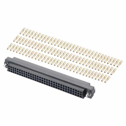 HARWIN M83 Series Straight PCB Socket, 96-Contact, 3-Row, 2mm Pitch, Crimp Termination [M83-LFC1F2N96-0000-000]; 287-1124