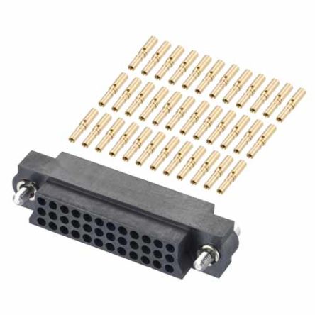 HARWIN M83 Series Straight PCB Socket, 36-Contact, 3-Row, 2mm Pitch, Crimp Termination [M83-LFD1F2N36-0000-000]; 287-1126